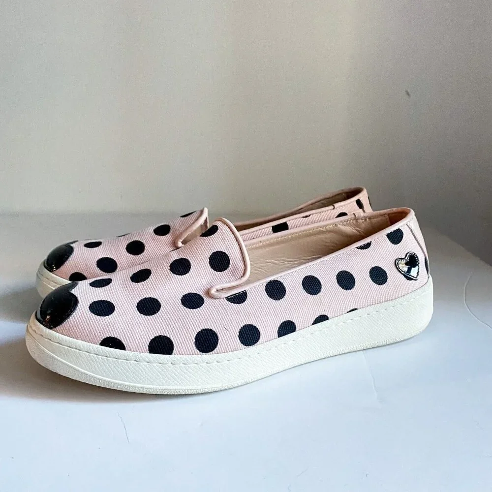 Hogan X Katie Grand Pink Polka Dot Slip on Sneakers 37 Italy